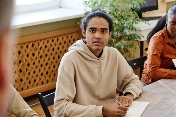 Young Black Man During Lesson